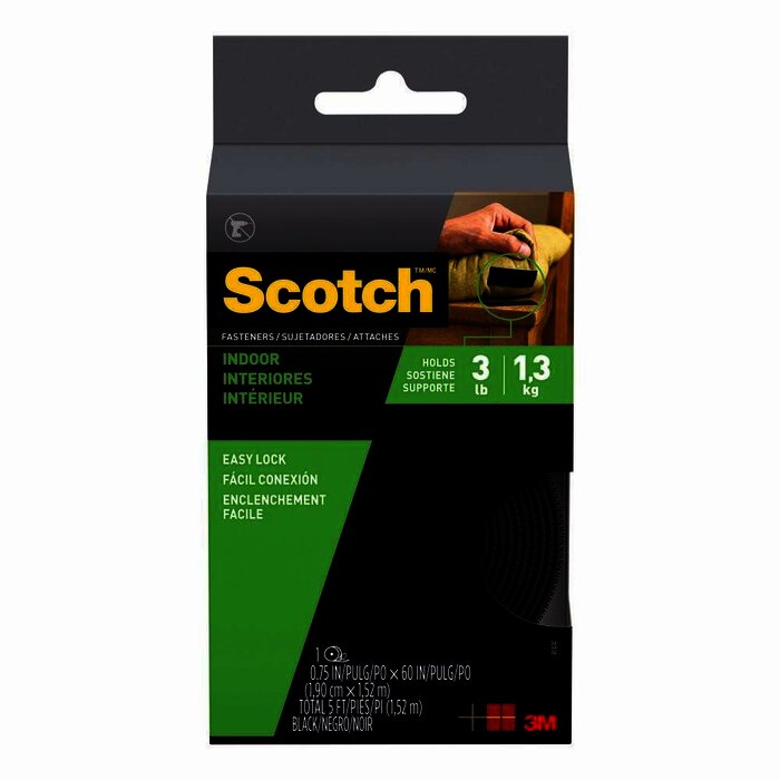3M RF4731-LA INDOOR FASTENERS 3" BLACK STRIPS SOPORTA 1.3KG