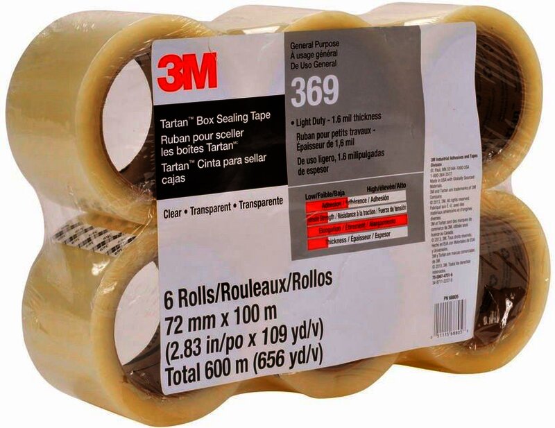 3M 369 Cinta de empaque Uso industrial Tartan 72 mm x 100 m