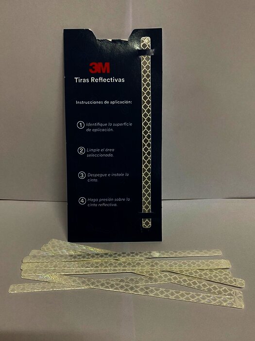3M Cinta reflectiva (Paquete con 12 tiras) Plata 7 mm X 145 mm