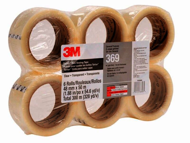 3M 369 Cinta de empaque Uso industrial Tartan 48 mm x 100 m