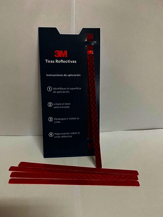 3M Cinta reflectiva (Paquete con 12 tiras) Rojo 7 mm X 145 mm