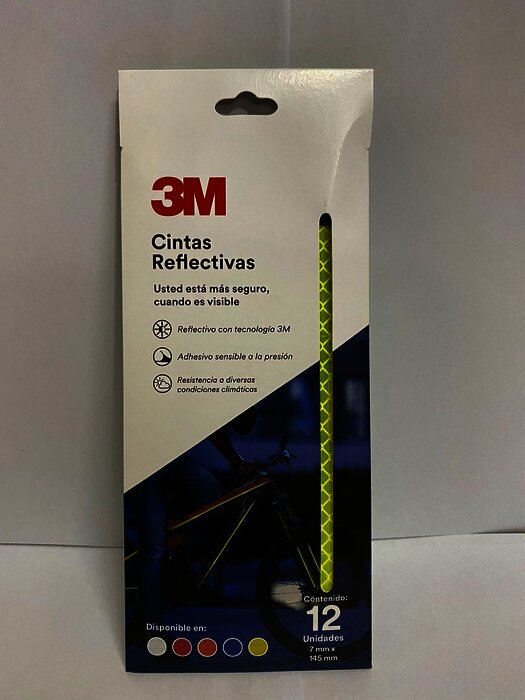 3M Cinta reflectiva (Paquete con 12 tiras) Amarilla 7 mm X 145 m