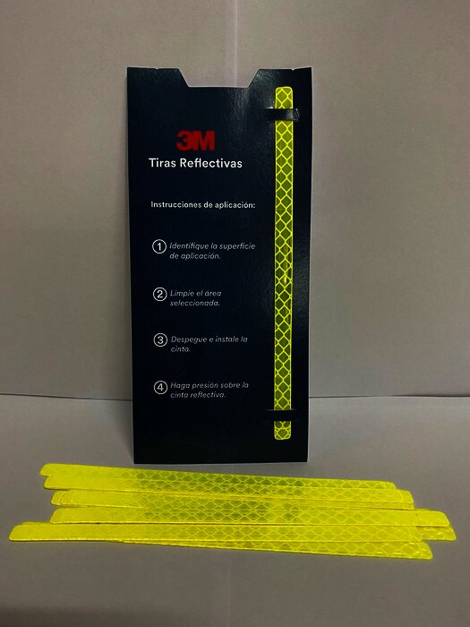3M Cinta reflectiva (Paquete con 12 tiras) Amarilla 7 mm X 145 m