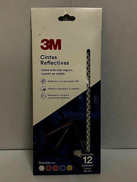 3M Cinta reflectiva (Paquete con 12 tiras) Plata 7 mm X 145 mm