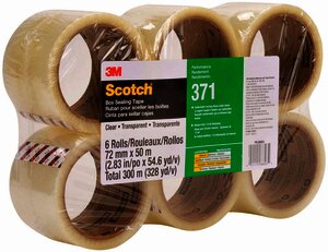 3M 371 Cinta de empaque Uso industrial Scotch 72 mm x 100 m