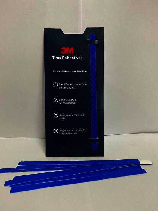 3M Cinta reflectiva (Paquete con 12 tiras) Azul 7 mm X 145 mm