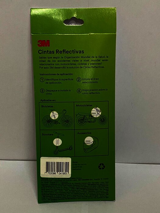 3M Cinta reflectiva (Paquete con 12 tiras) Rojo 7 mm X 145 mm