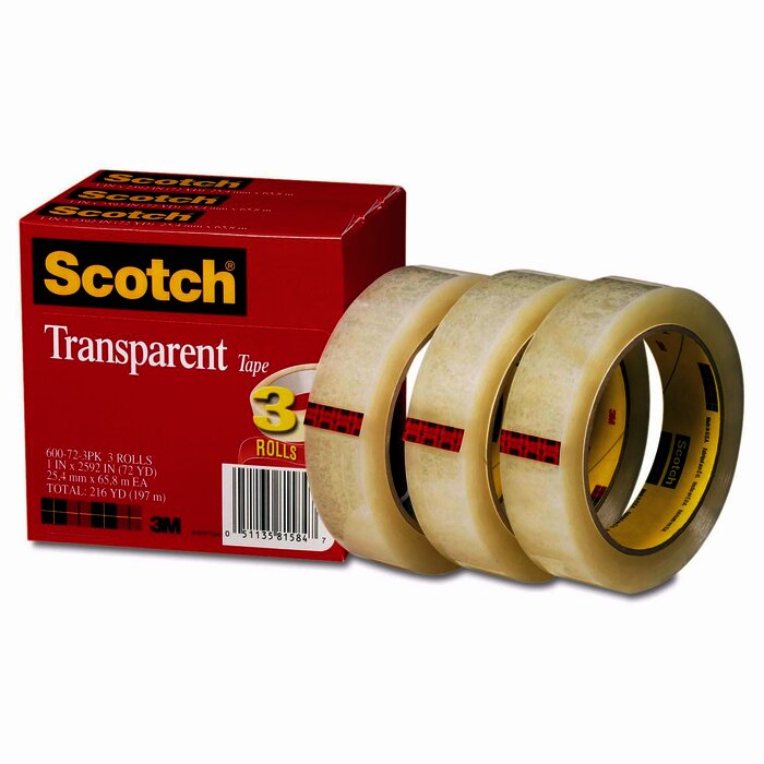3M 600 Cinta adhesiva de empaque ligero Scotch 48 mm x 66 m
