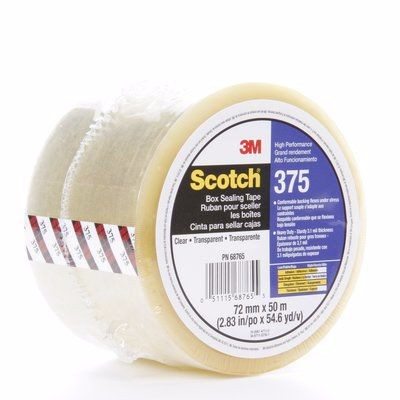 3M 375 Cinta de empaque Alto desempeño Scotch 72 mm x 50 m