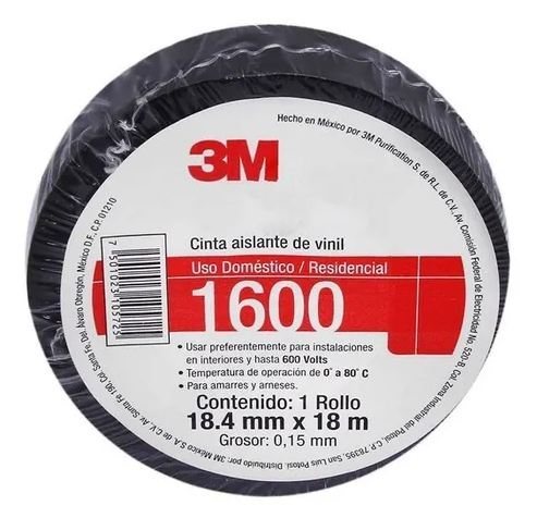 3M 1600 Cinta eléctrica de vinil temflex