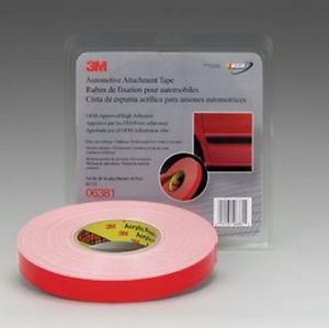 3M 6381 Cinta blanca con liner rojo 22mm x 18.3 MT