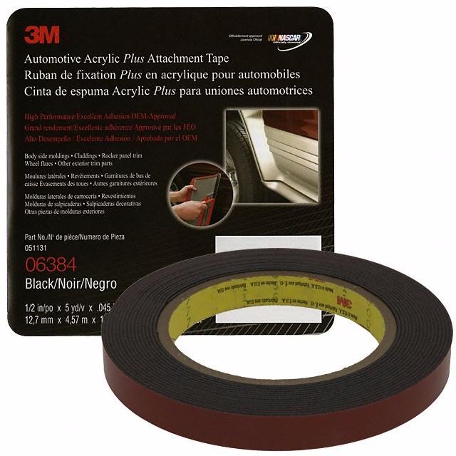 3M 6384 Cinta negra con liner rojo 12m X 4.5 MT